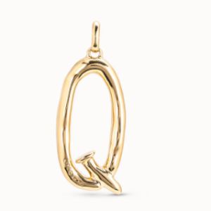 18K gold-plated letter Q pendant