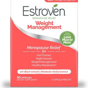 Estroven Weight Management for Menopause Relief - 30 Ct. - Clinically Proven Ingredients Help Manage Weight, Provide Night Sweats & Hot Flash Relief - Drug-Free & Gluten-Free Caplets
