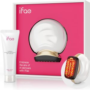 Microcurrent Facial Device Face Lift: iFae 3 in 1 Light Therapy for Face, Portable Face Lift Device for 90 Seconds Lifting, Tightening, Skin Rejuvenation Anti-Aging Wrinkle Skin Salon at Home (White)