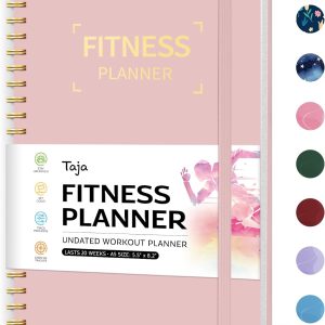 Fitness Workout Journal for Women & Men, A5(5.5" x 8.2") Workout Log Book Planner for Tracking, Progress, and Achieving Your Wellness Goals-Pink