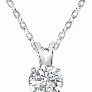 TFT Moissanite Diamond Round-Cut Natural Solitaire Pendant Necklaces For Women