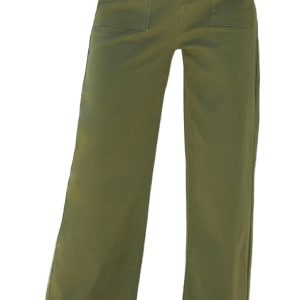 Dokotoo Womens Cargo Pants Women Baggy Wide Leg High Waist Casual Pants Jean Stretch Pants