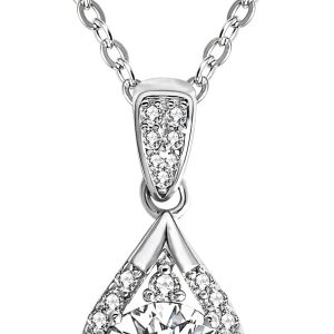 TFT Drop Pendant Necklaces Women Moissanite Jewelry Sterling Silver Necklace Valentines Day Gifts For Her