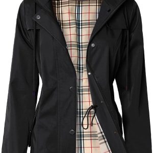 SaphiRose Women's Long Hooded Rain Jacket Outdoor Raincoat Windbreaker