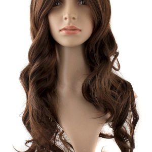 MapofBeauty 24 Inch/60cm Charming Synthetic Fiber Long Wavy Hair Women Party Full Wig (Brown)