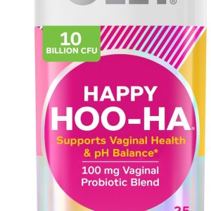 OLLY Happy Hoo-Ha Capsules, Probiotic for Women, Vaginal Health and pH Balance, 10 Billion CFU, Gluten Free - 25 Count