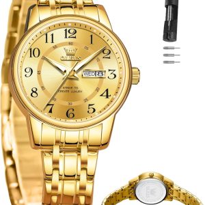 OLEVS Watch Women Two Tone Watches for Women with Date Dress Womens Watches for Small Wrists Luxury Easy Read Watches for Women Waterproof Blue/Black/Gold/Silver Dial Reloj para Mujer