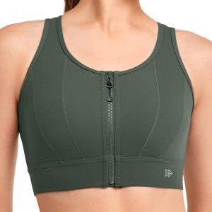 Yvette Front Closure Sports Bras for Women High Support Large Bust Supportive Sports Bra High Impact for Running