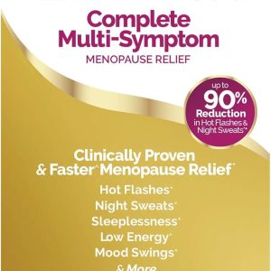 Estroven Complete Multi-Symptom Menopause Supplement for Women, 28 Ct., Clinically Proven Ingredient Provide Menopause Relief & Night Sweats & Hot Flash Relief, Drug-Free & Non-GMO