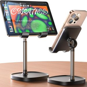 LISEN Cell Phone Stand Adjustable for iPhone Phone Holder for Desk, Office Desk Accessories Computer PC for iPhone Stand Gaming Essentials Fit Otterbox Case Phones Switch Kindle iPad Air Tablet 4-10in