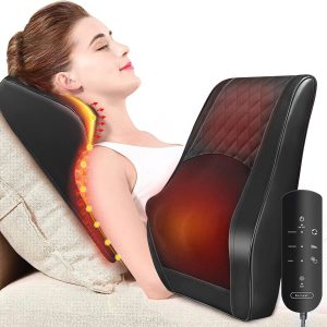 Neck Back Massager with Heat, Electric Massagers for Neck and Back, 3D Kneading Massage Pillow for Back, Neck, Shoulder, Leg Pain Relief, Gifts for Women Men Mom Dad