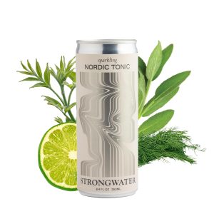 Strongwater Sparkling Nordic Tonic Water - 12 Pack Cans (8.4 Fl Oz Each) - Premium Mixer Made with Quinine, Rocky Mountain Water & Botanicals - Real Cane Sugar, No Artificial Flavors