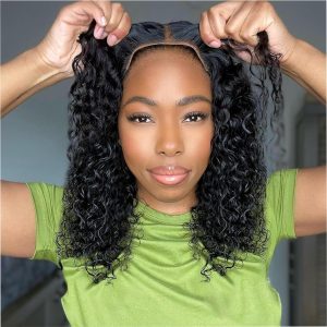 Deep Wave Bob Wig Human Hair 200% Density 5x5 Hd Lace Closure Wigs Human Hair Bob Wigs For Black Women Wear And Go Glueless Curly Bob Wig Deep Wave Wig 14 Inch