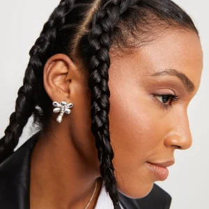 Sterling silver-plated dragonfly earrings