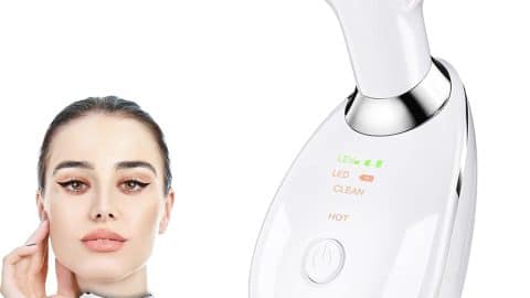Red Light Therapy for Face, Face and Neck Massager, Wrinkle Remover with Red Light Therapy for Skin Care, Cleansing, Rejuvenating, and Smoothing (White)