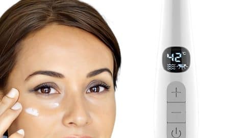 Eye Lift Wand, 3 in 1 Vibrating Red Light 98F to 113F LCD Display Eye Massager for Dry Eyes, Dark Circles and Puffiness, Electrical Face, Neck Sculpting Pen for Fine Lines and Wrinkles