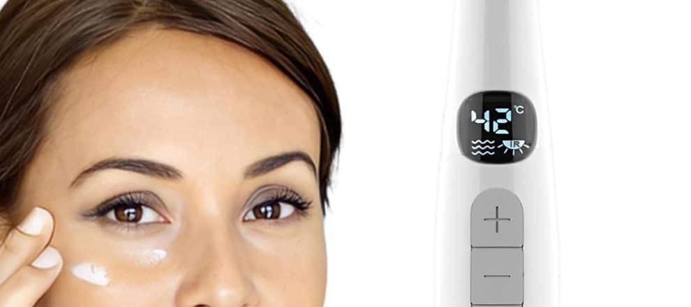 Eye Lift Wand 3 in 1 Vibrating Red Light 98F to 113F LCD Display Eye Massager for Dry Eyes Dark Circles and Puffiness Electrical Face Neck Sculpting Pen for Fine Lines and Wrinkles