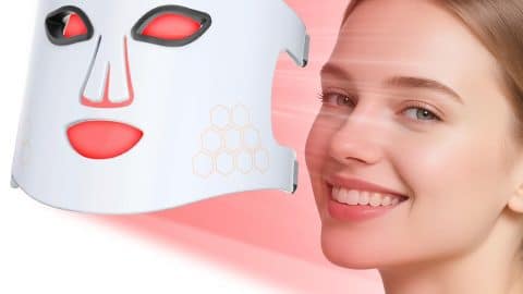 Professional Red Light Therapy Mask for Face - 4-in-1 LED Facial Rejuvenation Device with 660nm Red Light & 850nm Near Infrared, Portable Anti-Aging Skincare for Wrinkles, Acne & Collagen Boost