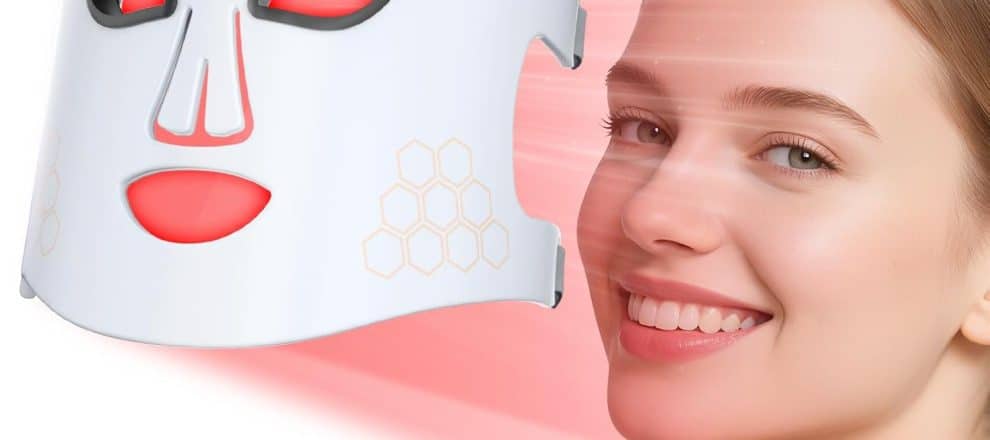 Professional Red Light Therapy Mask for Face 4 in 1 LED Facial Rejuvenation Device with 660nm Red Light 850nm Near Infrared Portable Anti Aging Skincare for Wrinkles Acne Collagen Boost