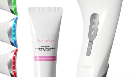 Red Light Therapy for Face and Neck, Renewal Face Lift Device with Vibration Tech, 3 in 1 Face Massager Tool with Thermals, True Beauty Glow Facial Sculptor for Wrinkles, Double Chin