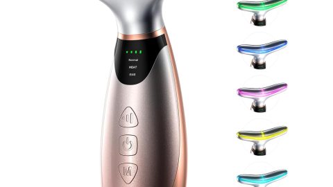 Facial Massager, 7 Colors Red Light Therapy for Face and Neck, Face Lift Device with 113F Heating Vibration for Multi Skin Care