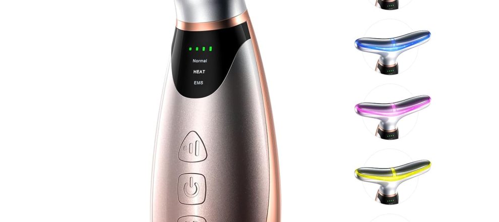 Facial Massager 7 Colors Red Light Therapy for Face and Neck Face Lift Device with 113F Heating Vibration for Multi Skin Care