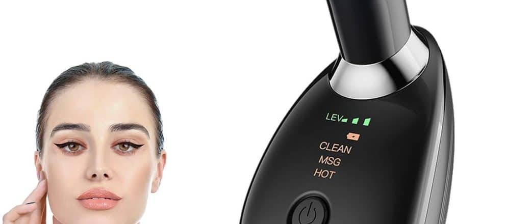 Red Light Therapy for Face Face and Neck Massager Wrinkle Remover with Red Light Therapy for Skin Care Cleansing Rejuvenating and Smoothing Black