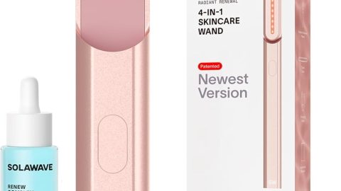 Solawave 4-in-1 Radiant Renewal Red Light Therapy Wand & Renew Complex Activation Serum | Beauty Device for Face & Neck | Serum Boosts Anti-Aging Effects, Reduces Wrinkles, Dark Circles & Puffiness