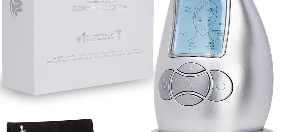 Microderm GLO Diamond Microdermabrasion Machine and Suction Tool Clinical Micro Dermabrasion Kit for Anti Aging Advanced Home Facial Treatment System Blackhead Remover Exfoliator for Acne Scars