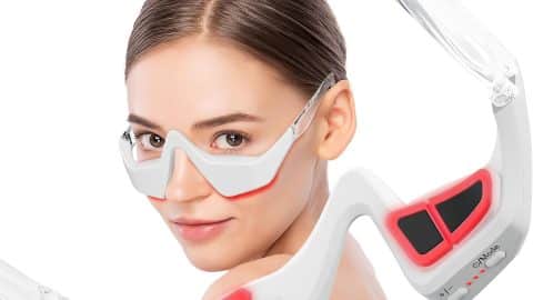 Under Eye Red Light Therapy Device, Red Light Therapy Glasses for Eyes Light-Weight Eye Massager for Reducing Dark Circles and Puffiness, Smoothing Fine Lines